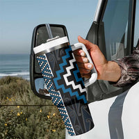 Azure Tukutuku Pattern Aotearoa Tumbler With Handle Niho Taniwha and Puhoro Motifs LT7 - Polynesian Pride
