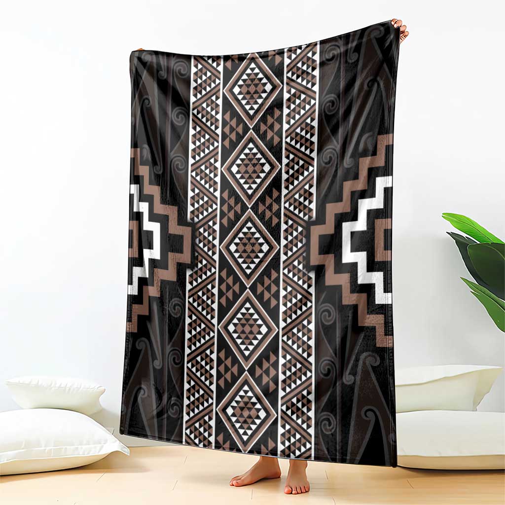 Classic Tukutuku Pattern Aotearoa Blanket Niho Taniwha and Puhoro Motifs LT7 - Polynesian Pride