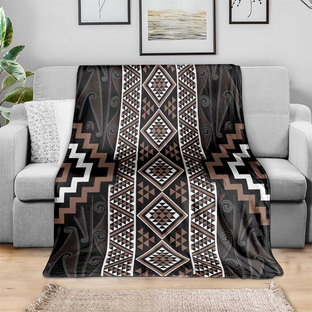 Classic Tukutuku Pattern Aotearoa Blanket Niho Taniwha and Puhoro Motifs LT7 - Polynesian Pride