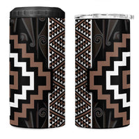 Classic Tukutuku Pattern Aotearoa 4 in 1 Can Cooler Tumbler Niho Taniwha and Puhoro Motifs LT7 One Size: 16 oz Brown - Polynesian Pride