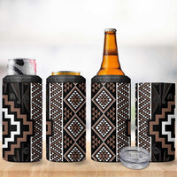 Classic Tukutuku Pattern Aotearoa 4 in 1 Can Cooler Tumbler Niho Taniwha and Puhoro Motifs LT7 - Polynesian Pride
