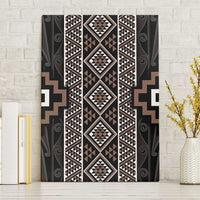 Classic Tukutuku Pattern Aotearoa Canvas Wall Art Niho Taniwha and Puhoro Motifs LT7 Without Frame Brown - Polynesian Pride