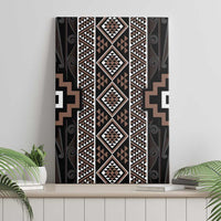 Classic Tukutuku Pattern Aotearoa Canvas Wall Art Niho Taniwha and Puhoro Motifs LT7 - Polynesian Pride