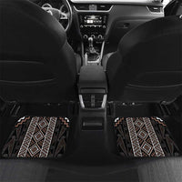 Classic Tukutuku Pattern Aotearoa Car Mats Niho Taniwha and Puhoro Motifs LT7 Set 2pcs - Back Brown - Polynesian Pride