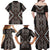 Classic Tukutuku Pattern Aotearoa Family Matching Off Shoulder Maxi Dress and Hawaiian Shirt Niho Taniwha and Puhoro Motifs