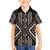 Classic Tukutuku Pattern Aotearoa Family Matching Off Shoulder Maxi Dress and Hawaiian Shirt Niho Taniwha and Puhoro Motifs