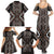 Classic Tukutuku Pattern Aotearoa Family Matching Summer Maxi Dress and Hawaiian Shirt Niho Taniwha and Puhoro Motifs