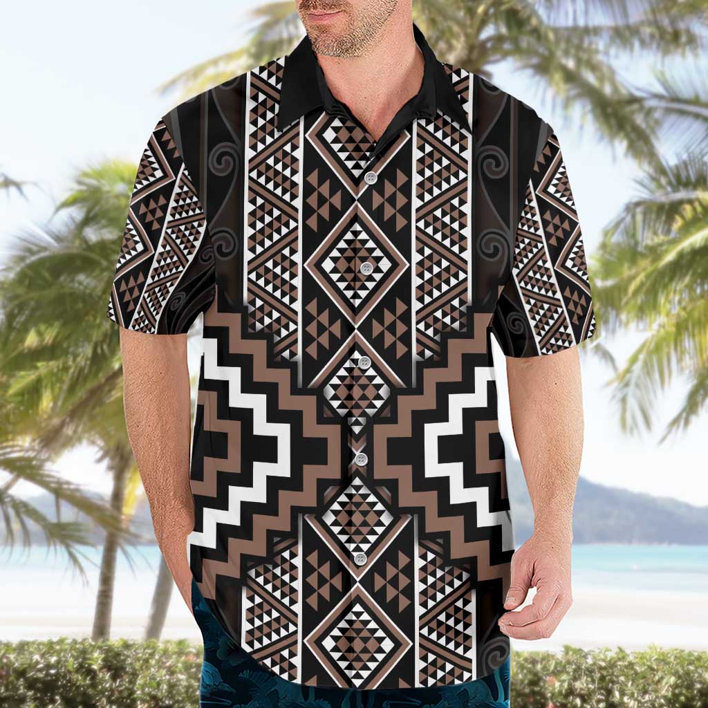 Classic Tukutuku Pattern Aotearoa Hawaiian Shirt Niho Taniwha and Puhoro Motifs LT7 - Polynesian Pride