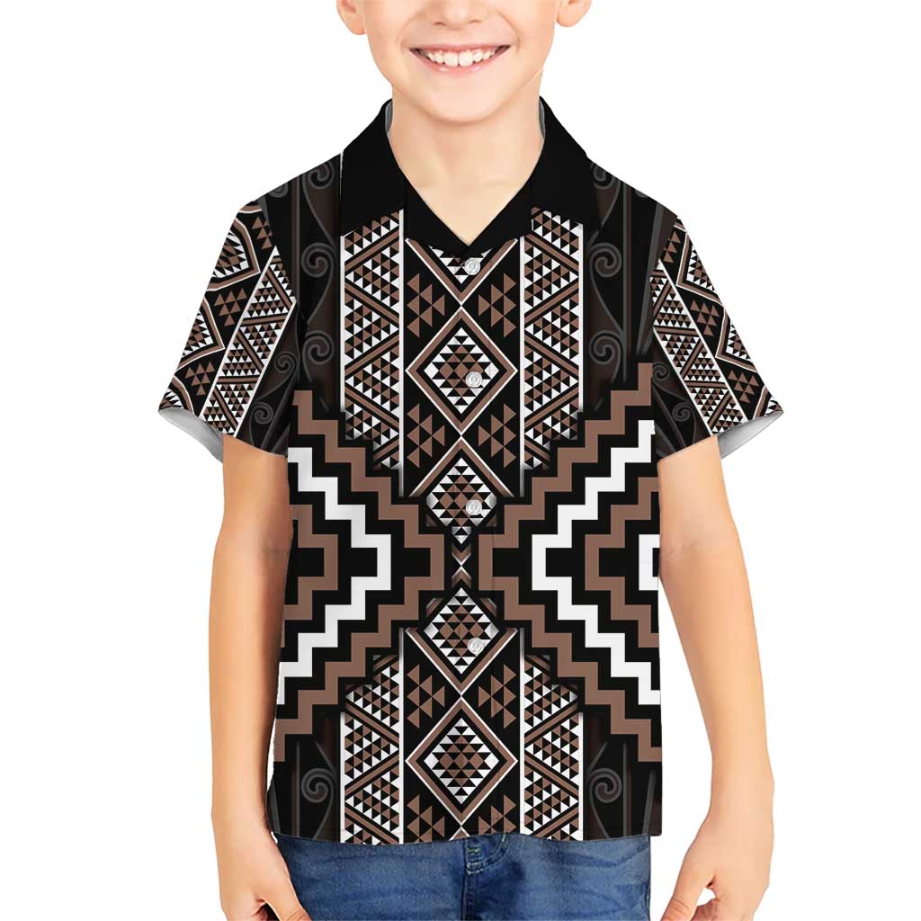 Classic Tukutuku Pattern Aotearoa Hawaiian Shirt Niho Taniwha and Puhoro Motifs LT7 - Polynesian Pride