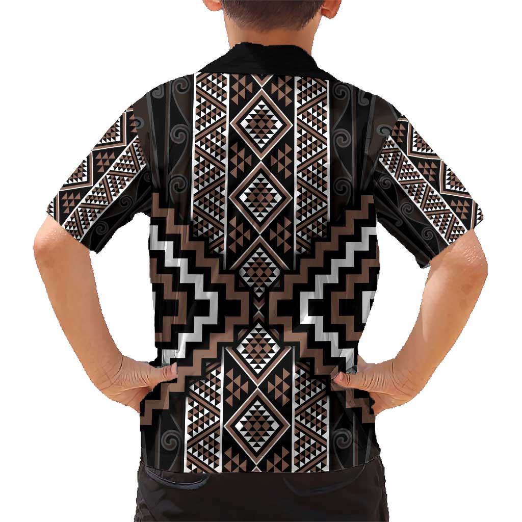 Classic Tukutuku Pattern Aotearoa Hawaiian Shirt Niho Taniwha and Puhoro Motifs LT7 - Polynesian Pride
