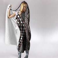 Classic Tukutuku Pattern Aotearoa Hooded Blanket Niho Taniwha and Puhoro Motifs LT7 - Polynesian Pride