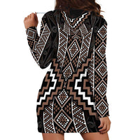 Classic Tukutuku Pattern Aotearoa Hoodie Dress Niho Taniwha and Puhoro Motifs LT7 - Polynesian Pride