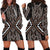 Classic Tukutuku Pattern Aotearoa Hoodie Dress Niho Taniwha and Puhoro Motifs