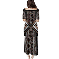 Classic Tukutuku Pattern Aotearoa Puletasi Niho Taniwha and Puhoro Motifs LT7 - Polynesian Pride