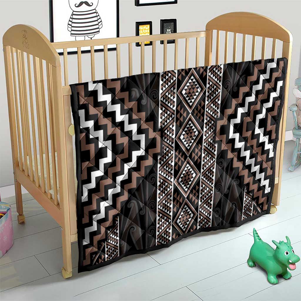 Classic Tukutuku Pattern Aotearoa Quilt Niho Taniwha and Puhoro Motifs