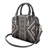 Classic Tukutuku Pattern Aotearoa Shoulder Handbag Niho Taniwha and Puhoro Motifs