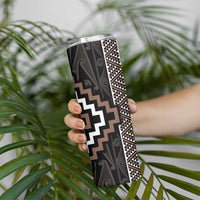 Classic Tukutuku Pattern Aotearoa Skinny Tumbler Niho Taniwha and Puhoro Motifs