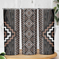 Classic Tukutuku Pattern Aotearoa Skinny Tumbler Niho Taniwha and Puhoro Motifs