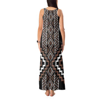 Classic Tukutuku Pattern Aotearoa Tank Maxi Dress Niho Taniwha and Puhoro Motifs LT7 - Polynesian Pride