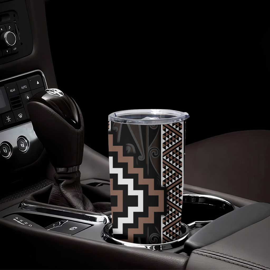 Classic Tukutuku Pattern Aotearoa Tumbler Cup Niho Taniwha and Puhoro Motifs LT7 - Polynesian Pride