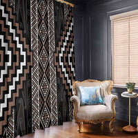 Classic Tukutuku Pattern Aotearoa Window Curtain Niho Taniwha and Puhoro Motifs LT7 - Polynesian Pride