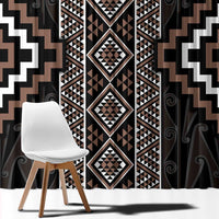 Classic Tukutuku Pattern Aotearoa Window Curtain Niho Taniwha and Puhoro Motifs LT7 - Polynesian Pride