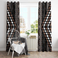Classic Tukutuku Pattern Aotearoa Window Curtain Niho Taniwha and Puhoro Motifs LT7 - Polynesian Pride