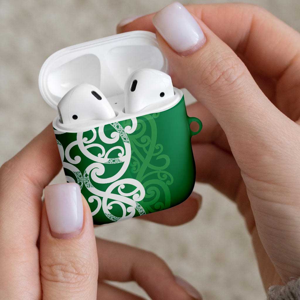 Pounamu Green Maori AirPods Case Koru Kowhaiwhai LT7 - Polynesian Pride