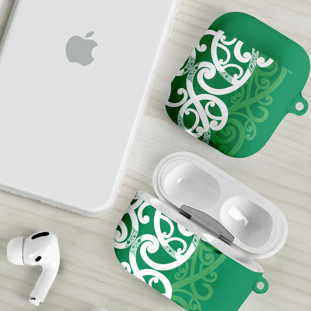 Pounamu Green Maori AirPods Case Koru Kowhaiwhai LT7 - Polynesian Pride