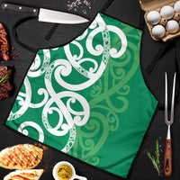 Pounamu Green Maori Apron Koru Kowhaiwhai LT7 Green - Polynesian Pride