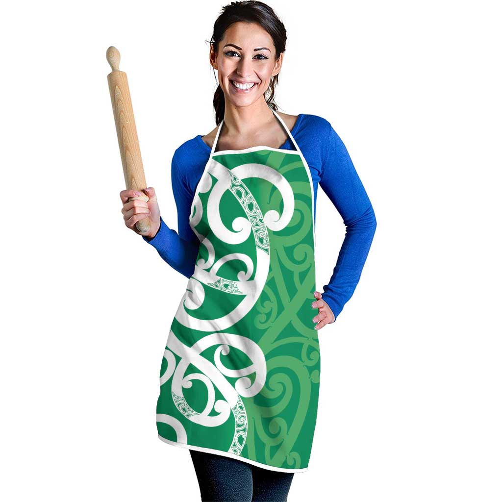 Pounamu Green Maori Apron Koru Kowhaiwhai LT7 - Polynesian Pride
