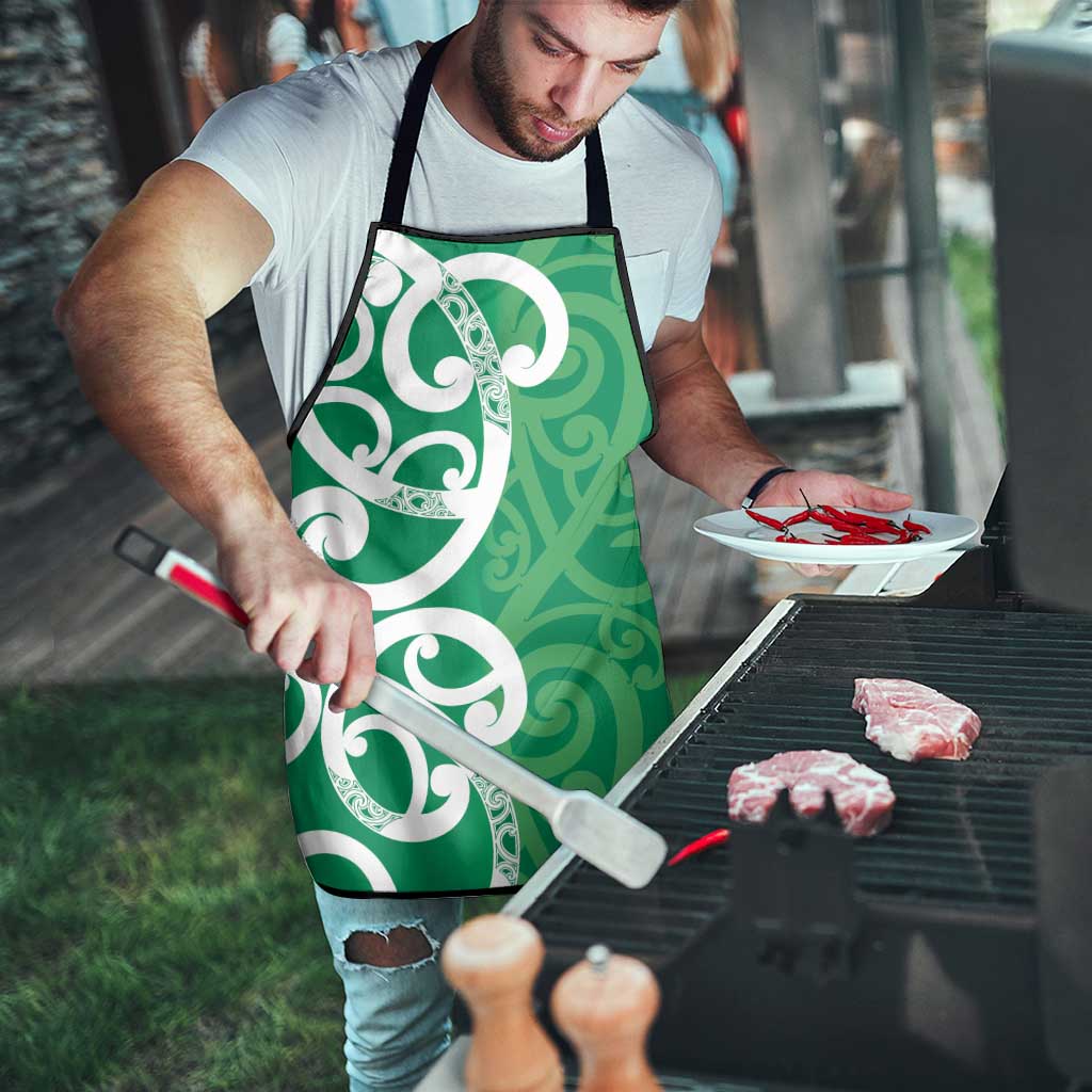 Pounamu Green Maori Apron Koru Kowhaiwhai LT7 - Polynesian Pride