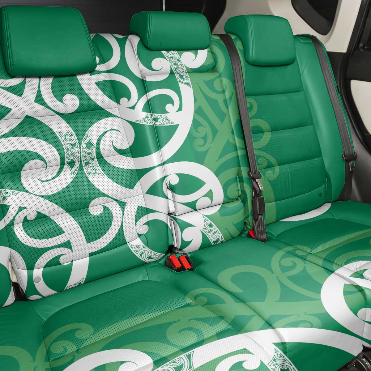 Pounamu Green Maori Back Car Seat Cover Koru Kowhaiwhai LT7 - Polynesian Pride