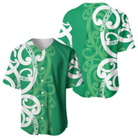 Pounamu Green Maori Baseball Jersey Koru Kowhaiwhai LT7 - Polynesian Pride