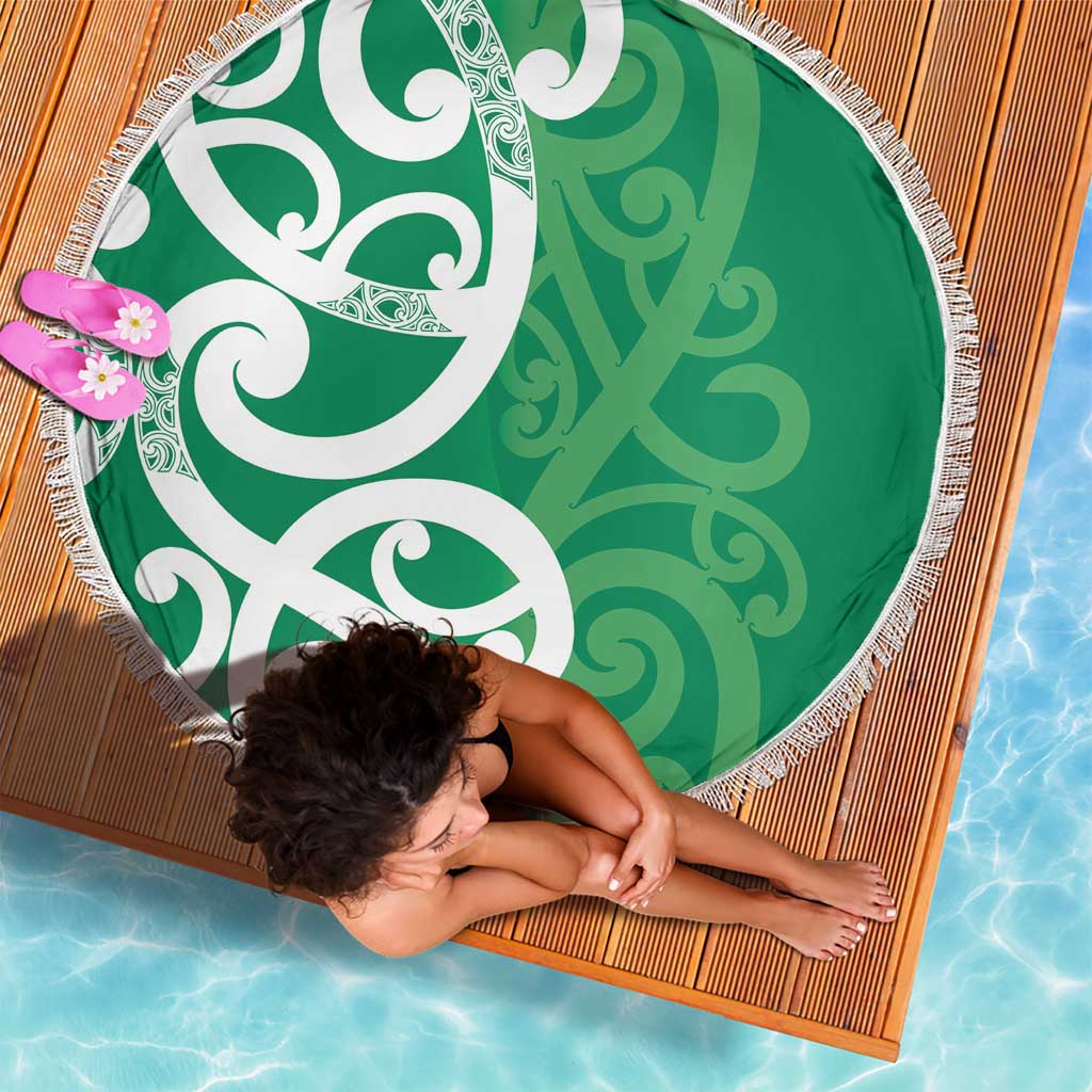 Pounamu Green Maori Beach Blanket Koru Kowhaiwhai LT7 - Polynesian Pride