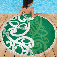 Pounamu Green Maori Beach Blanket Koru Kowhaiwhai LT7 - Polynesian Pride