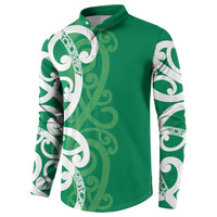 Pounamu Green Maori Button Sweatshirt Koru Kowhaiwhai LT7 - Polynesian Pride