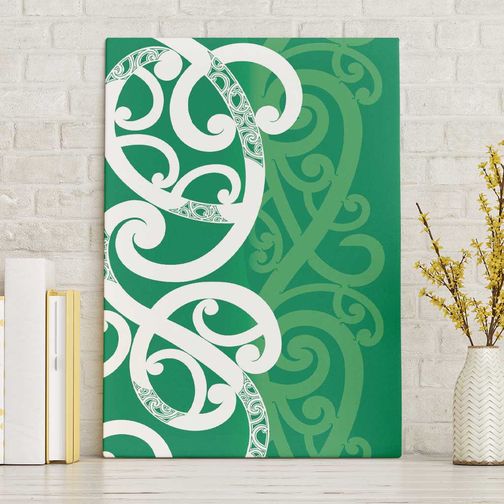 Pounamu Green Maori Canvas Wall Art Koru Kowhaiwhai LT7 Without Frame Green - Polynesian Pride