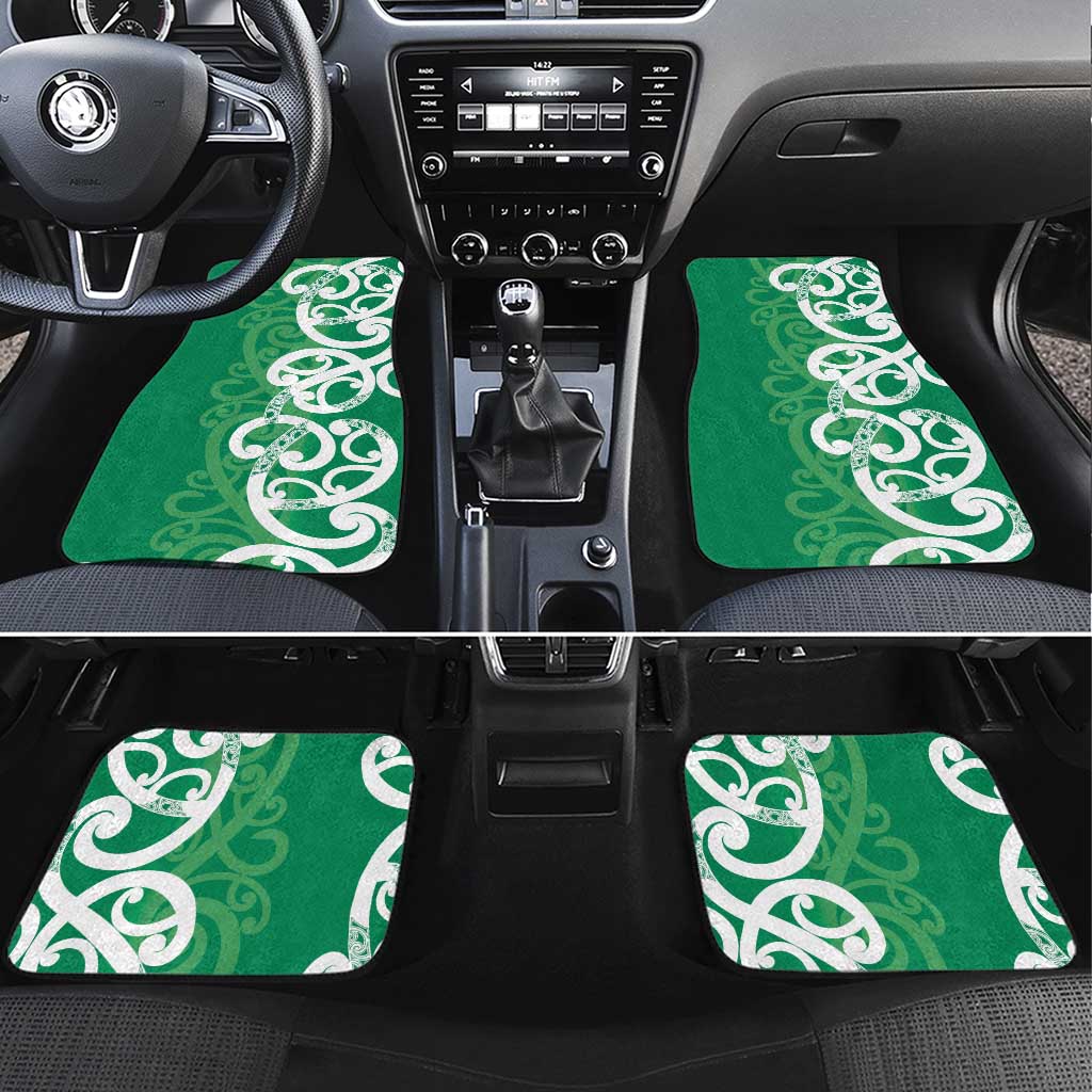 Pounamu Green Maori Car Mats Koru Kowhaiwhai - Polynesian Pride