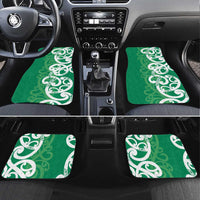 Pounamu Green Maori Car Mats Koru Kowhaiwhai LT7 Set 4pcs Green - Polynesian Pride
