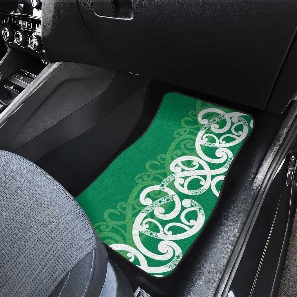 Pounamu Green Maori Car Mats Koru Kowhaiwhai LT7 - Polynesian Pride