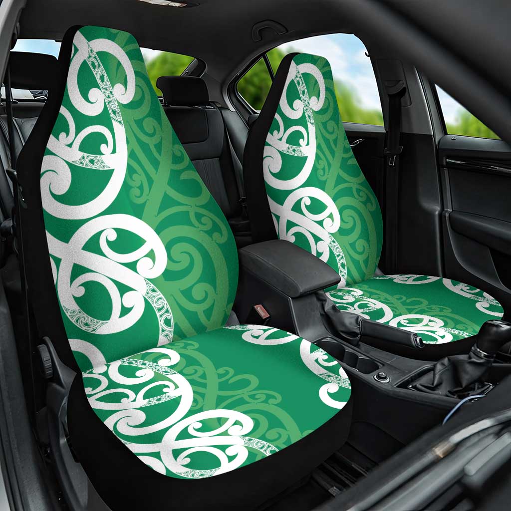 Pounamu Green Maori Car Seat Cover Koru Kowhaiwhai LT7 One Size Green - Polynesian Pride