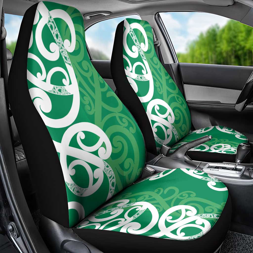 Pounamu Green Maori Car Seat Cover Koru Kowhaiwhai LT7 - Polynesian Pride