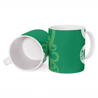 Pounamu Green Maori Ceramic Mug Koru Kowhaiwhai LT7 - Polynesian Pride