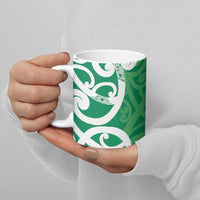 Pounamu Green Maori Ceramic Mug Koru Kowhaiwhai LT7 - Polynesian Pride