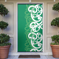 Pounamu Green Maori Door Cover Koru Kowhaiwhai LT7 Green - Polynesian Pride