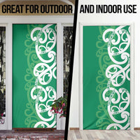 Pounamu Green Maori Door Cover Koru Kowhaiwhai LT7 - Polynesian Pride
