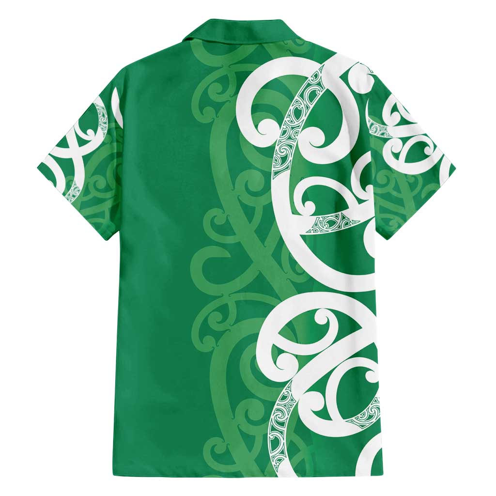 Pounamu Green Maori Family Matching Long Sleeve Bodycon Dress and Hawaiian Shirt Koru Kowhaiwhai - Polynesian Pride