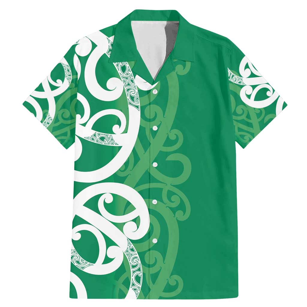 Pounamu Green Maori Family Matching Mermaid Dress and Hawaiian Shirt Koru Kowhaiwhai - Polynesian Pride