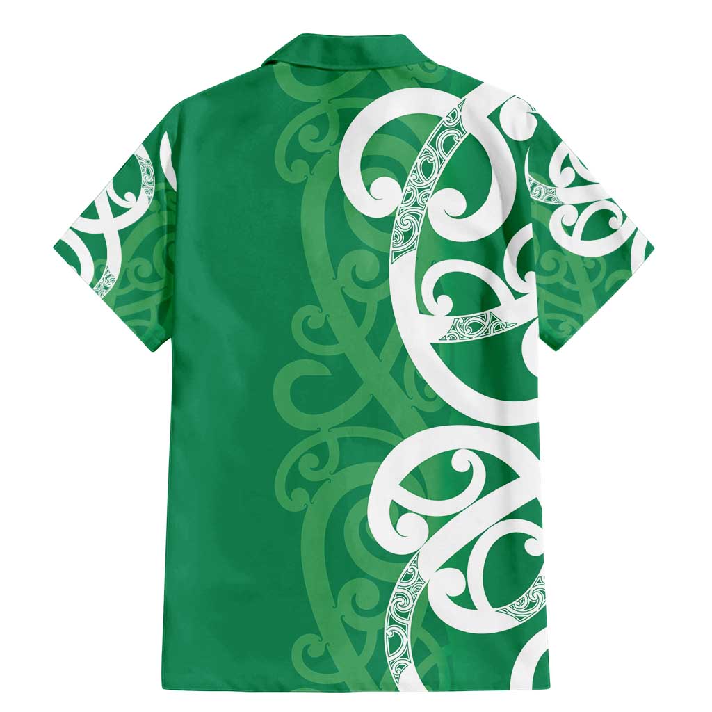 Pounamu Green Maori Family Matching Mermaid Dress and Hawaiian Shirt Koru Kowhaiwhai - Polynesian Pride